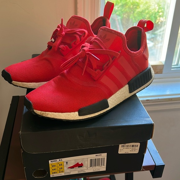 Adidas Nomad (NMD) runner R1 (red/white/black) lightly used (9/10) - Picture 1 of 8